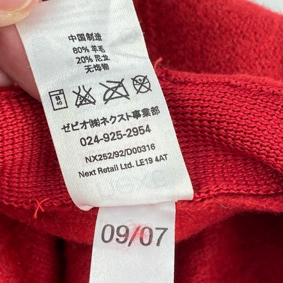 Next Wool Blend Cloche Hat Red with Flower Detail Solid Brim - Picture 8 of 9